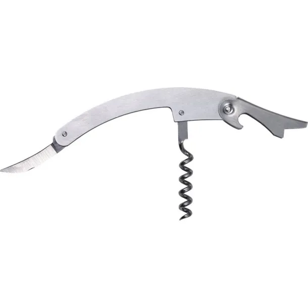  Waiter's knife, bottle opener, corkscrew, foil cutter silver