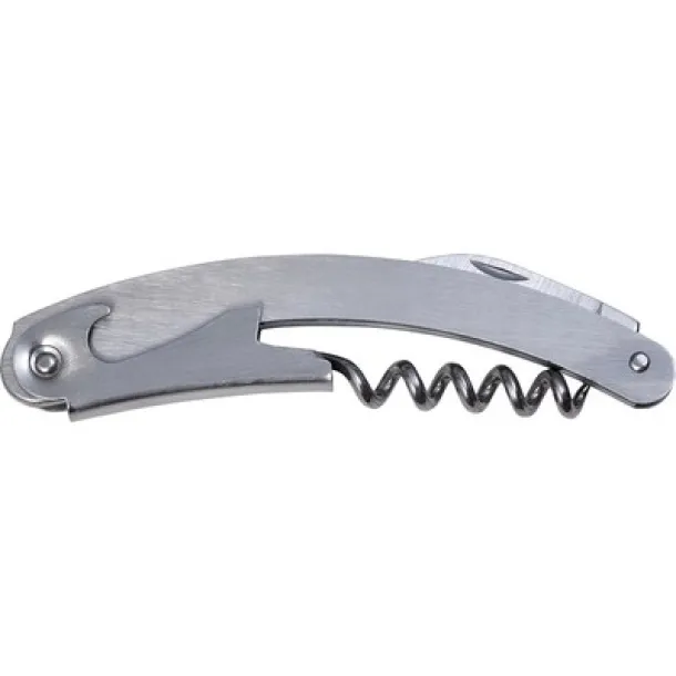  Waiter's knife, bottle opener, corkscrew, foil cutter silver