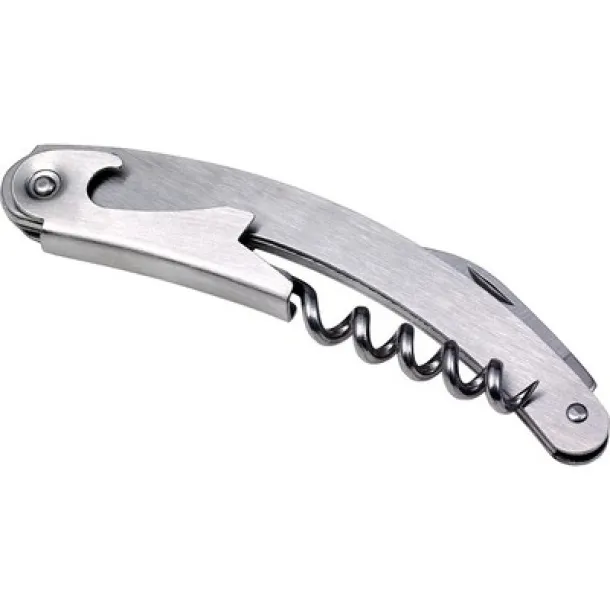  Waiter's knife, bottle opener, corkscrew, foil cutter silver