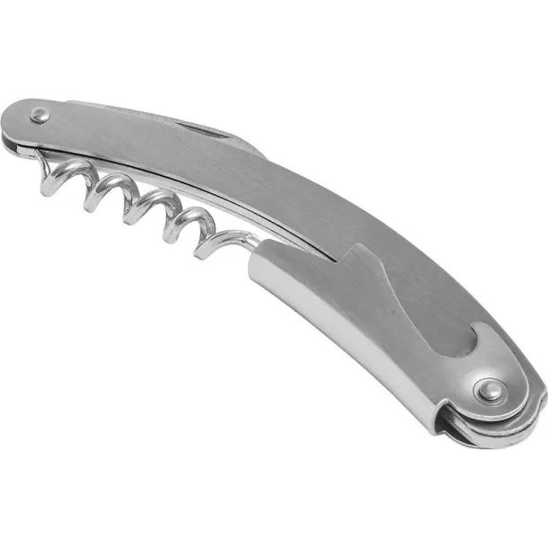  Waiter's knife, bottle opener, corkscrew, foil cutter silver