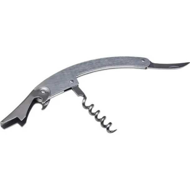  Waiter's knife, bottle opener, corkscrew, foil cutter silver