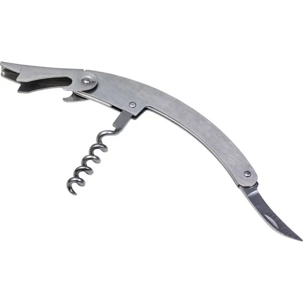  Waiter's knife, bottle opener, corkscrew, foil cutter silver