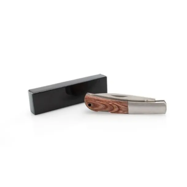  Pocket knife with safety lock wood