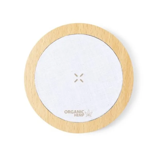  Organic hemp wireless charger 15W, wooden details neutral