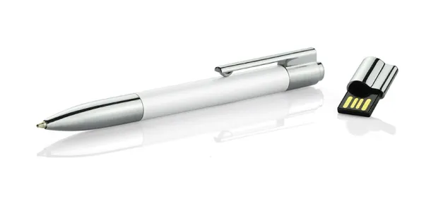 BRAINY kemijska olovka s USB memorijskim stickom White