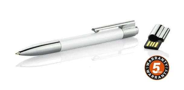 BRAINY kemijska olovka s USB memorijskim stickom White
