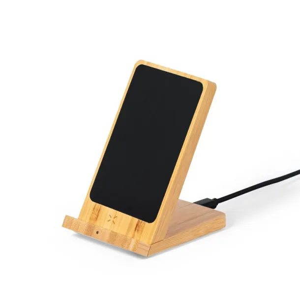  Bamboo wireless charger 15W, phone stand neutral