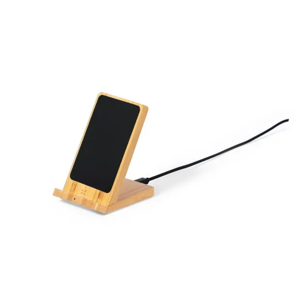  Bamboo wireless charger 15W, phone stand neutral