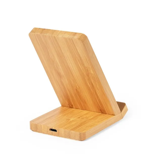  Bamboo wireless charger 15W, phone stand neutral