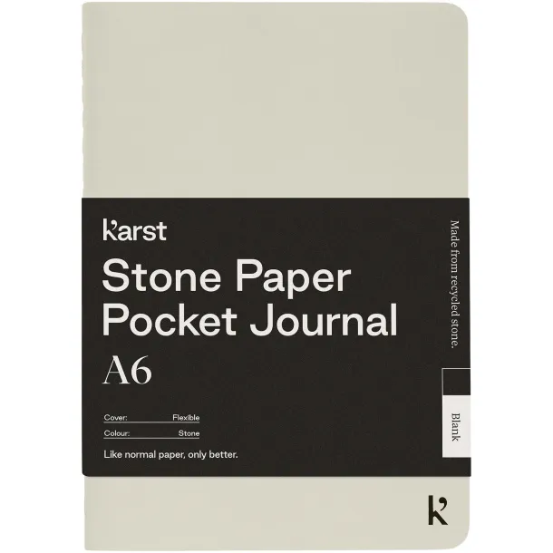 Karst® A6 dnevnik od kamenog papira, meki uvez - Karst® Bež