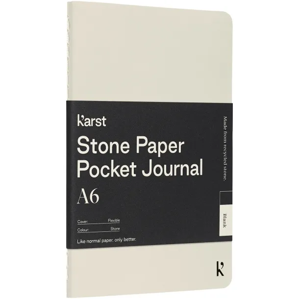 Karst® A6 dnevnik od kamenog papira, meki uvez - Karst® Bež