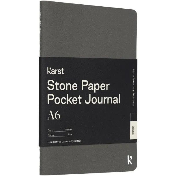 Karst® A6 dnevnik od kamenog papira, meki uvez - Karst® Slate grey