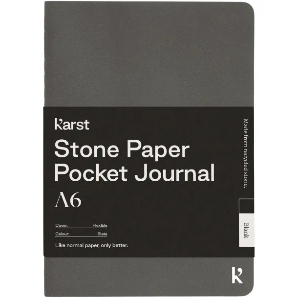 Karst® A6 dnevnik od kamenog papira, meki uvez - Karst® Slate grey