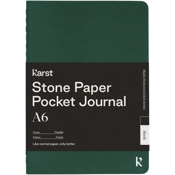 Karst® A6 dnevnik od kamenog papira, meki uvez - Karst® Moss green