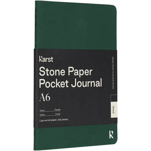Karst® A6 dnevnik od kamenog papira, meki uvez - Karst® Moss green