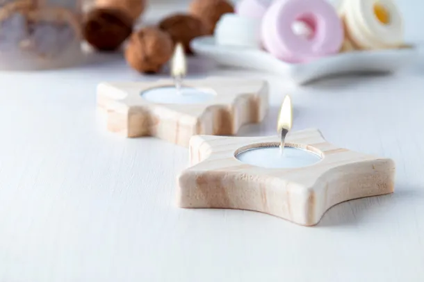 Deram candle holder, tree Natural