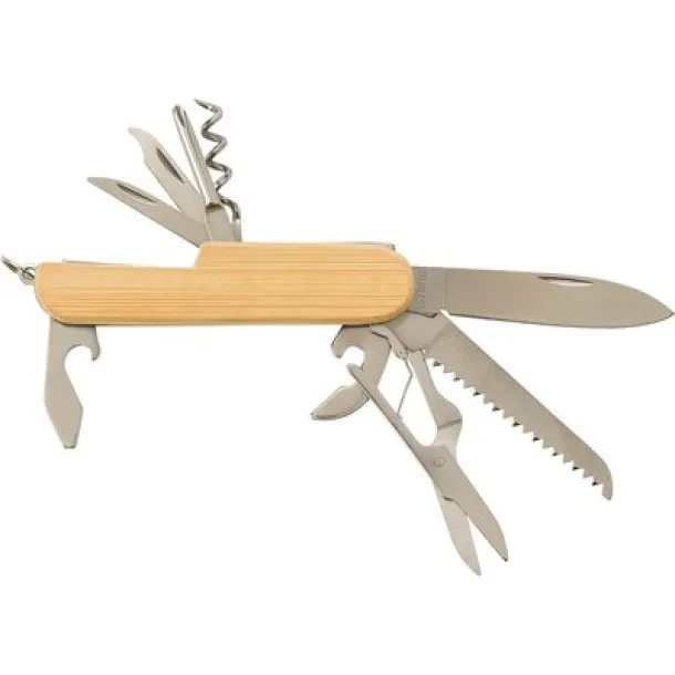  Multifunctional tool 9 el., pocket knife, keyring wood