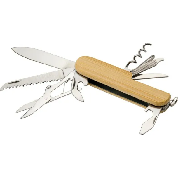  Multifunctional tool 9 el., pocket knife, keyring wood