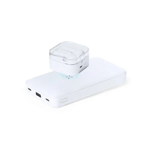  Wireless power bank 5000 mAh, wireless charger 15W, phone holder white