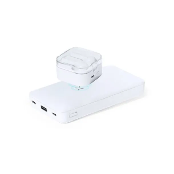  Wireless power bank 5000 mAh, wireless charger 15W, phone holder white