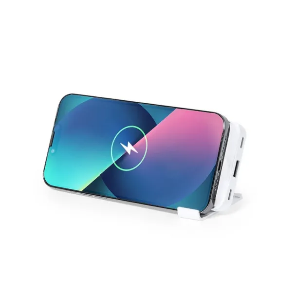  Wireless power bank 5000 mAh, wireless charger 15W, phone holder Bijela