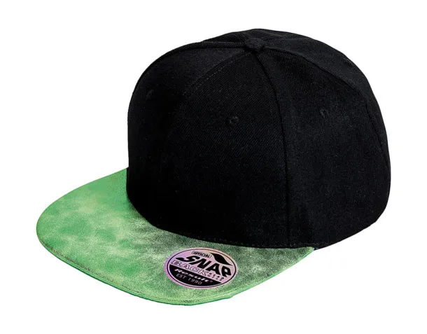  Bronx Glitter Flat Peak Snapback Cap - Result Headwear Black 45533C