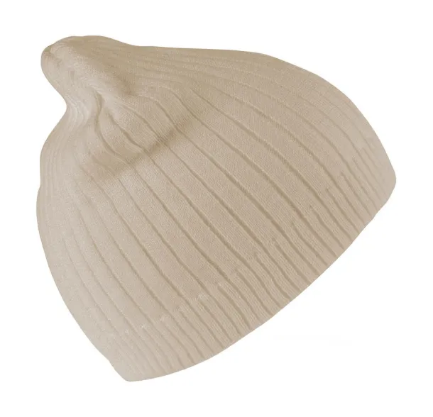  Delux Double Knit Cotton Beanie Hat - Result Winter Essentials Cream