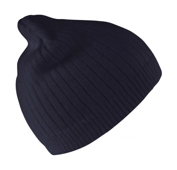  Delux Double Knit Cotton Beanie Hat - Result Winter Essentials Navy