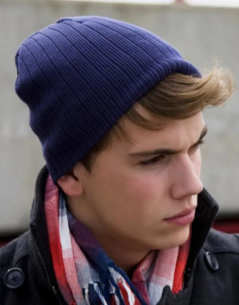  Delux Double Knit Cotton Beanie Hat - Result Winter Essentials