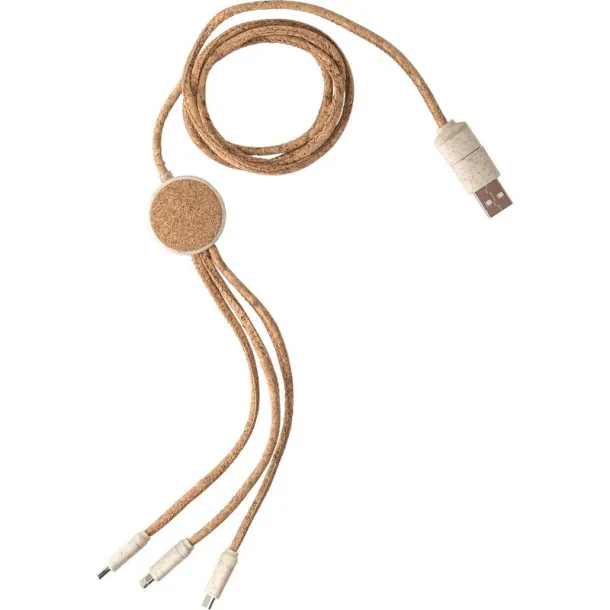  Cork charging cable brown