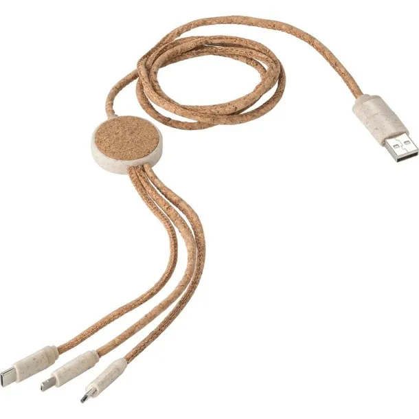  Cork charging cable brown