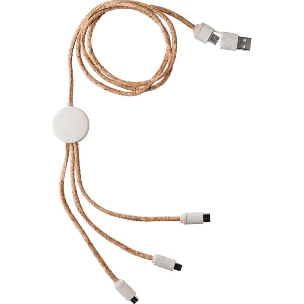  Cork charging cable brown