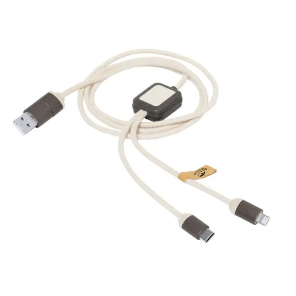  Coffee fibre and recycled cotton charging cable brown