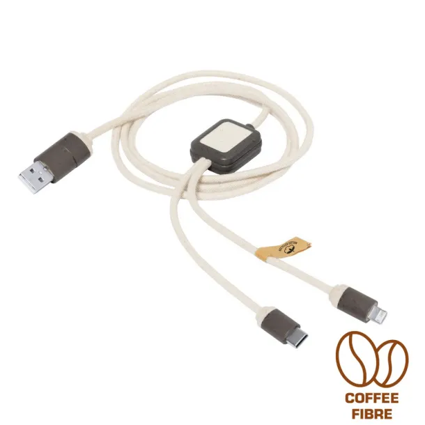  Coffee fibre and recycled cotton charging cable brown