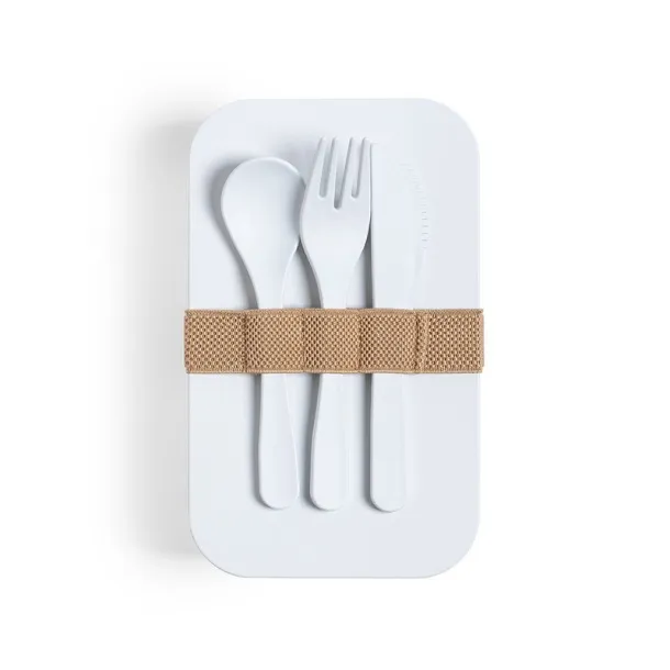  PLA lunch box 1 L, cutlery white