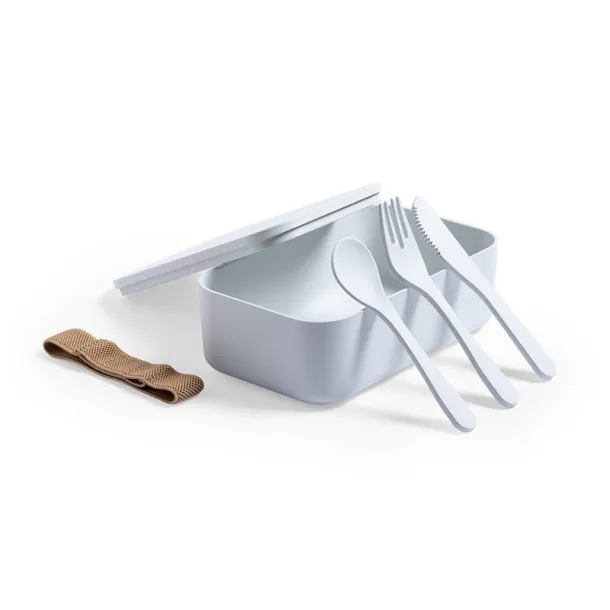  PLA lunch box 1 L, cutlery white