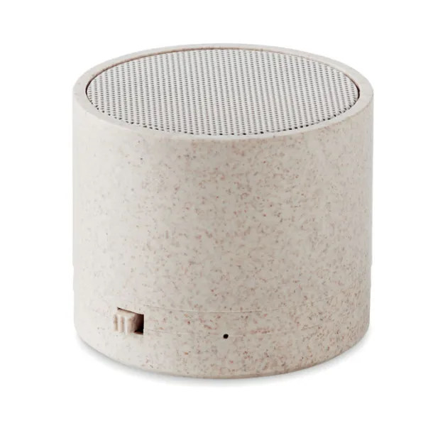 ROUND BASS+ 3W speaker in wheat straw/ABS Beige