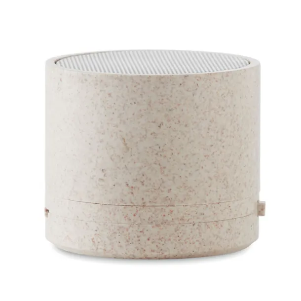 ROUND BASS+ 3W speaker in wheat straw/ABS Beige