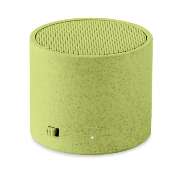 ROUND BASS+ 3W speaker in wheat straw/ABS Green