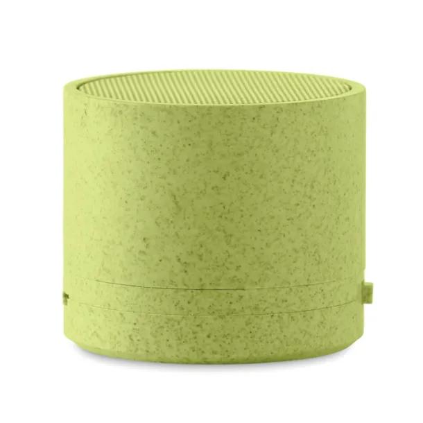 ROUND BASS+ 3W speaker in wheat straw/ABS Green