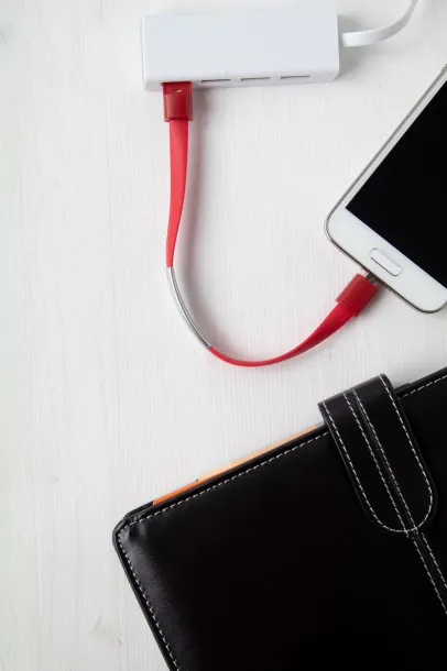 Beth bracelet USB charger Red Silver