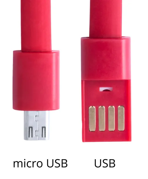 Beth USB kabel, narukvica Crvena Srebrna