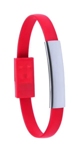 Beth bracelet USB charger Red Silver