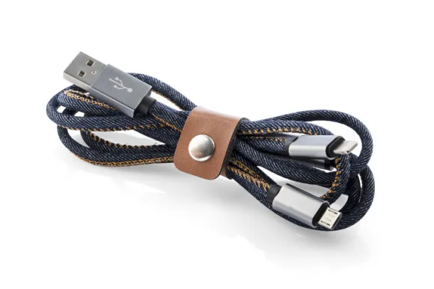 JEANS USB kabel 2u1 Mornarsko plava