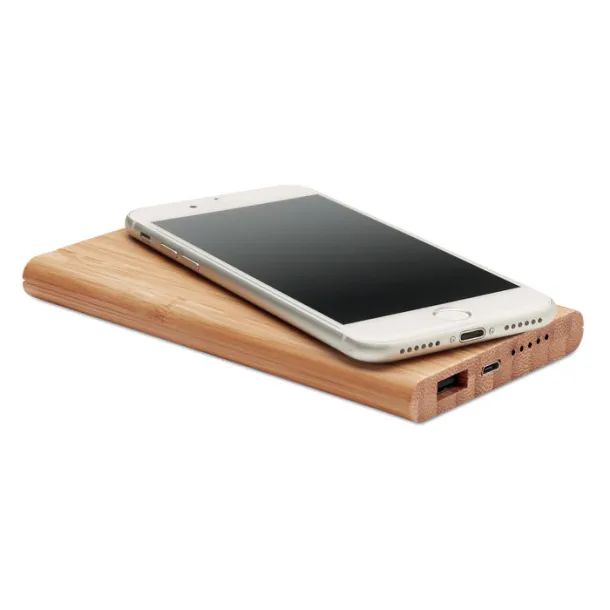 ARENA Wireless, power bank in bamboo Wood