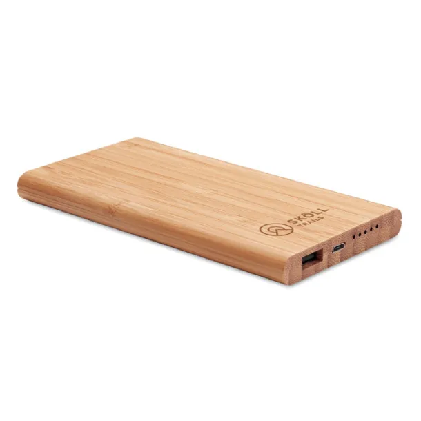 ARENA Wireless, power bank in bamboo Wood