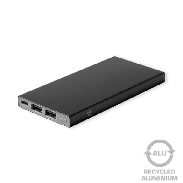  Recycled aluminium power bank 4000 mAh black