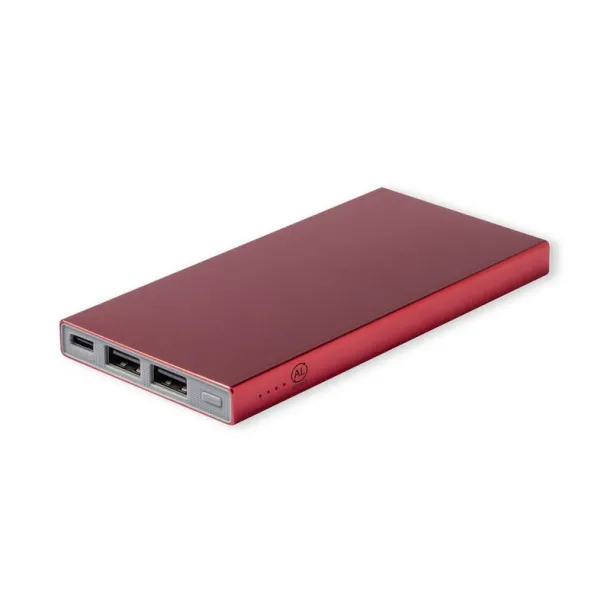  Recycled aluminium power bank 4000 mAh red