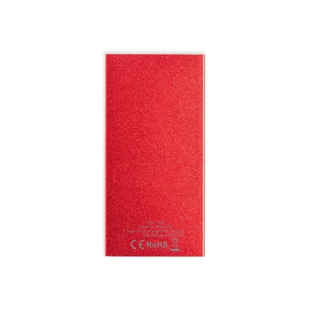  Recycled aluminium power bank 4000 mAh red