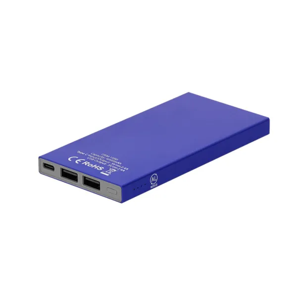  Recycled aluminium power bank 4000 mAh blue